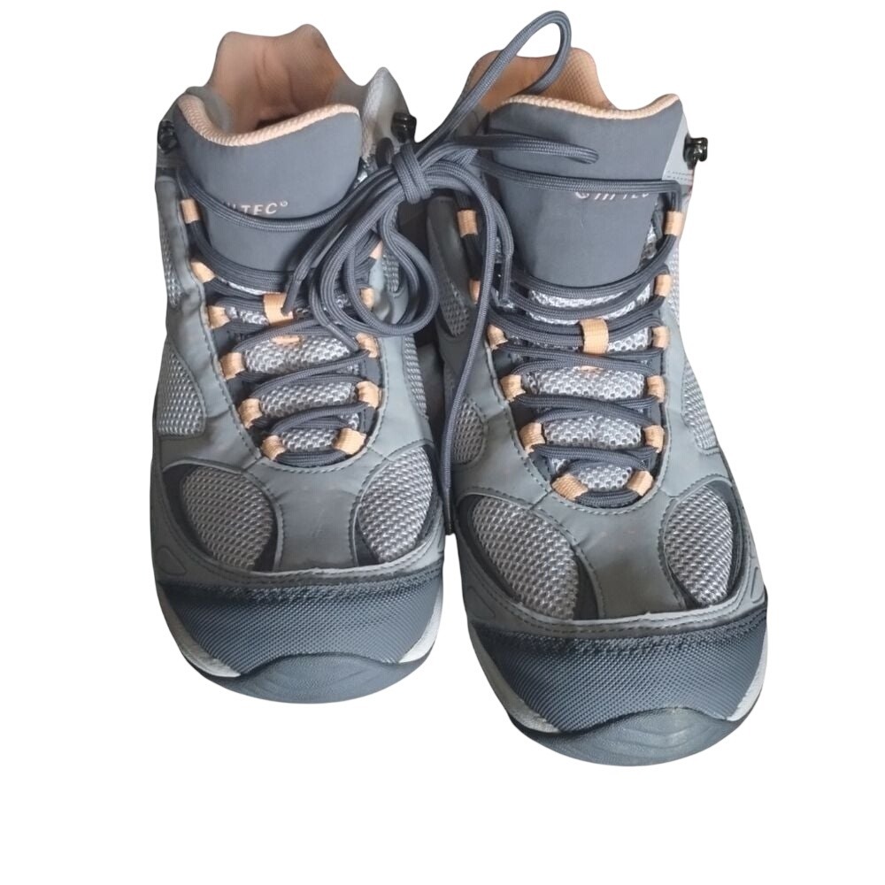 Hi-Tec Harmony Life Mid WP Womens Hiking Boots Grey Peach Vibram Size 9.5